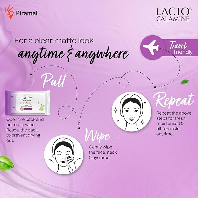 Lacto Calamine Oil Control Face Wipes & Daily Cleansing Face Wipes Combo