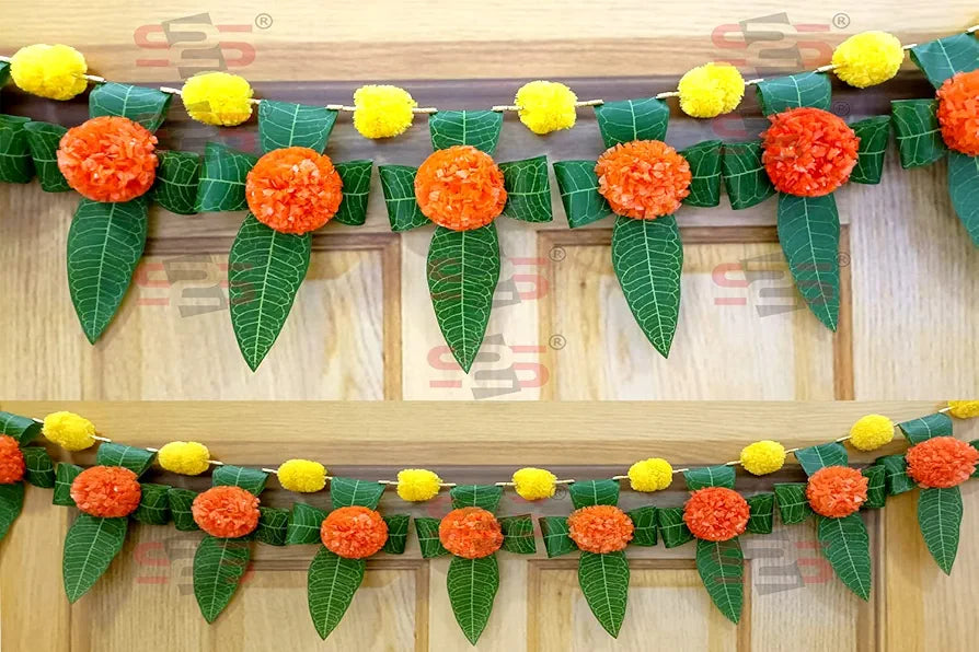Mango Leaves and Flowers Decoration Door Toran