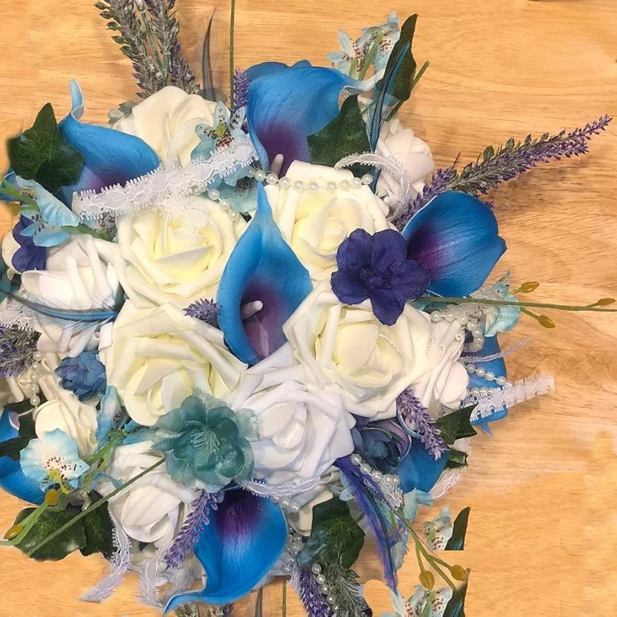 Artificial Flowers Purple Fake Roses Real Looking Foam Roses with Stem Purple