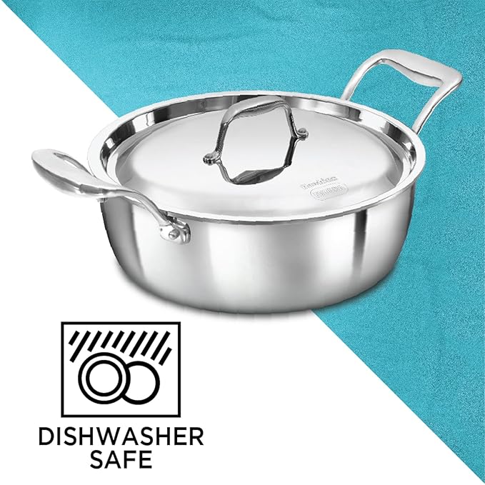 Hawkins 3 Litres Pro Triply Stainless Steel Cook N Serve Bowl With Steel Lid | Silver