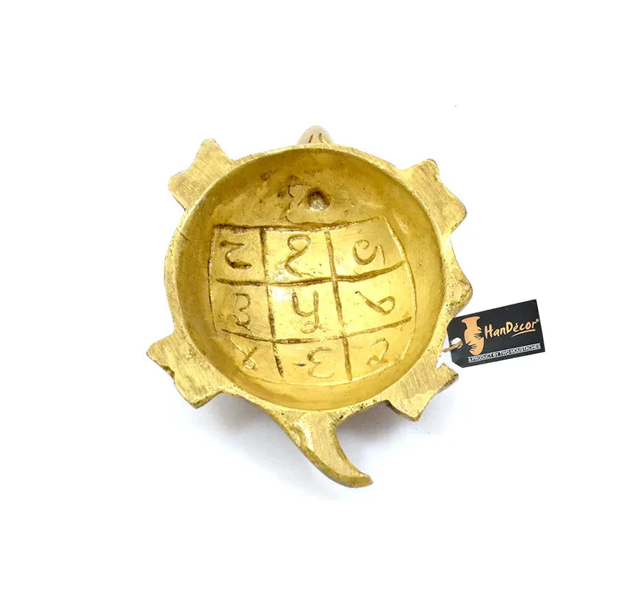 Two Moustaches Brass Vastu Tortoise Statue