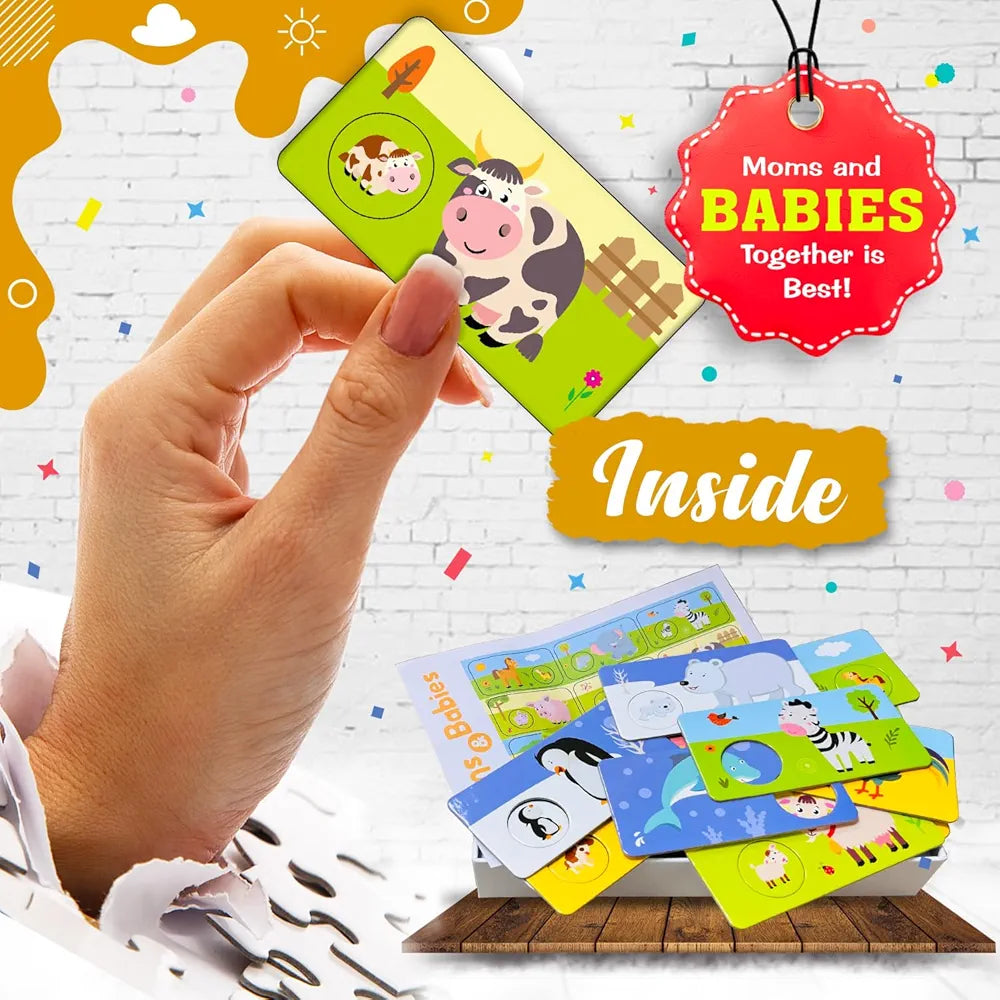 Hello Friend Mom and Baby  Puzzle Game Box Set for Kids – Early Learning Activity with Matching Skills Colorful Fun Illustrations for Kids Toddlers Ages 2+ Years