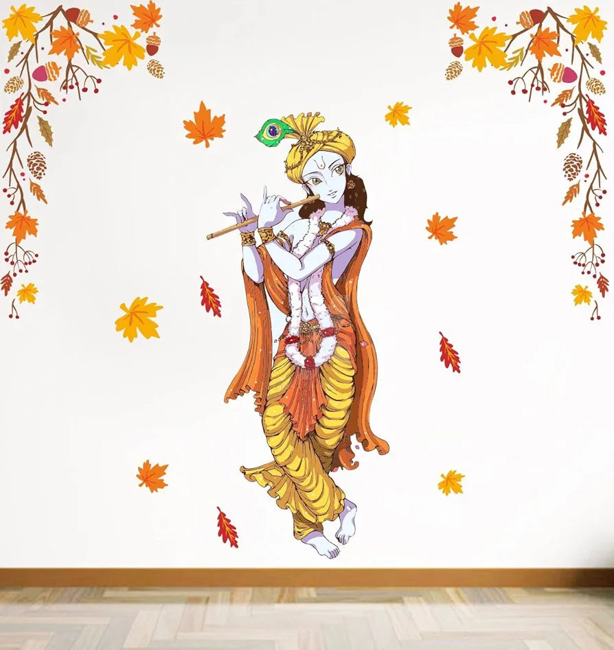 Lord Krishna and Autumn Leaf
