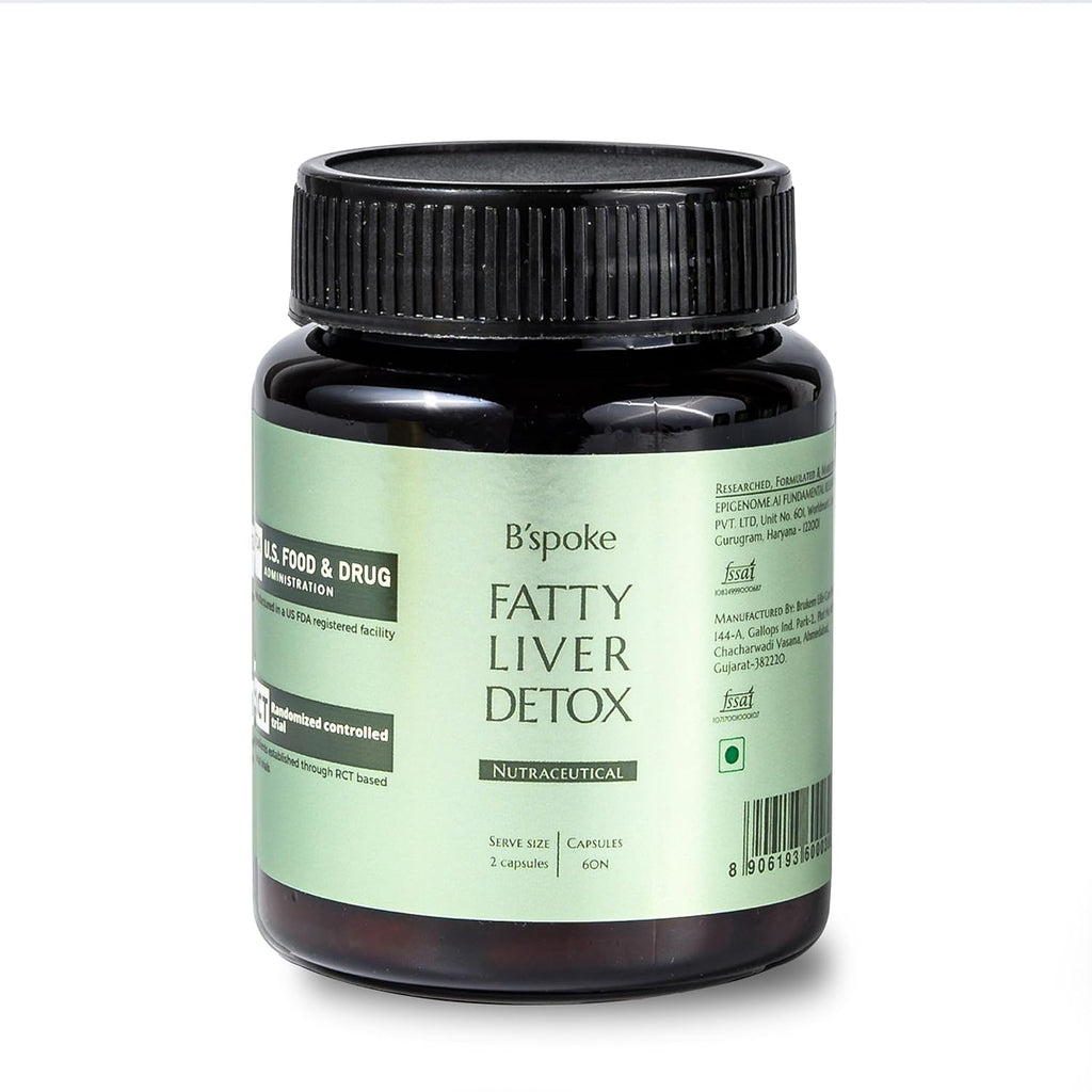 B'spoke Fatty Liver Detox | High Potency Formula for Cellular Detox & Liver Vitality | Enriched with Silymarin (Milk Thistle), Curcumin & Antioxidants | 60 Veggie Capsules