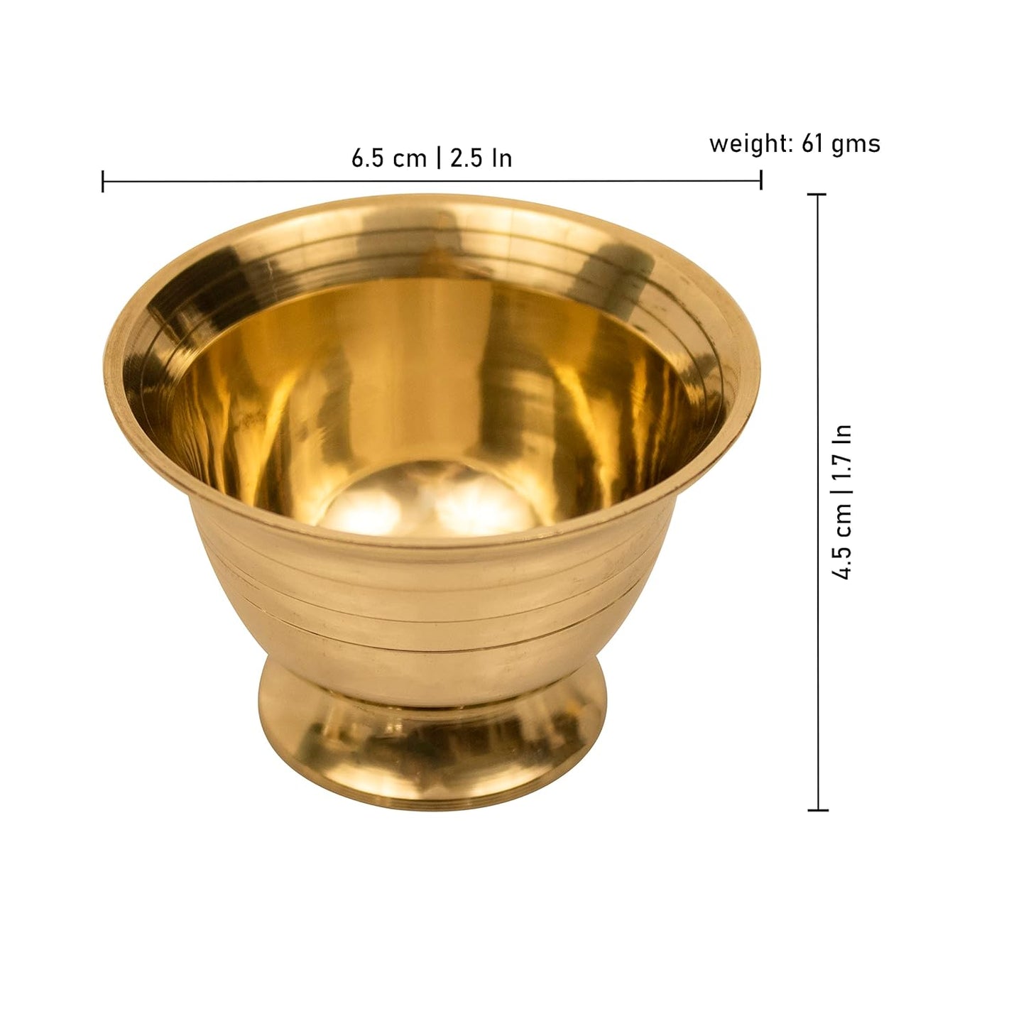 Spillbox Brass Chandhan Bowl|[Weight:60G]-Padam Payala (2) ,1 L