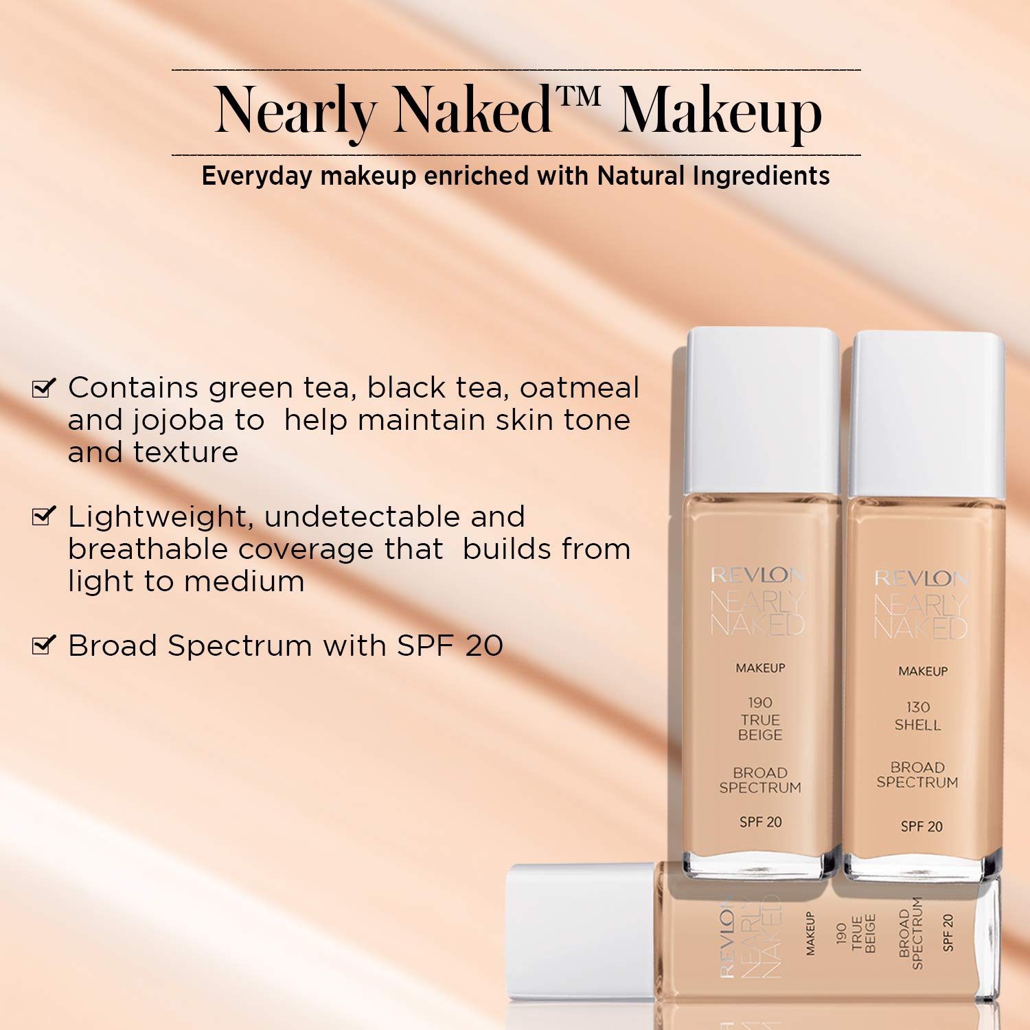 Revlon Nearly Naked Make Up Foundation - Fresh Beige 160, 30ml Bottle