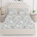 Layers Marigold Cotton Bedsheet Set for All Seasons Lightweight 144 TC King Size Grey/Pink