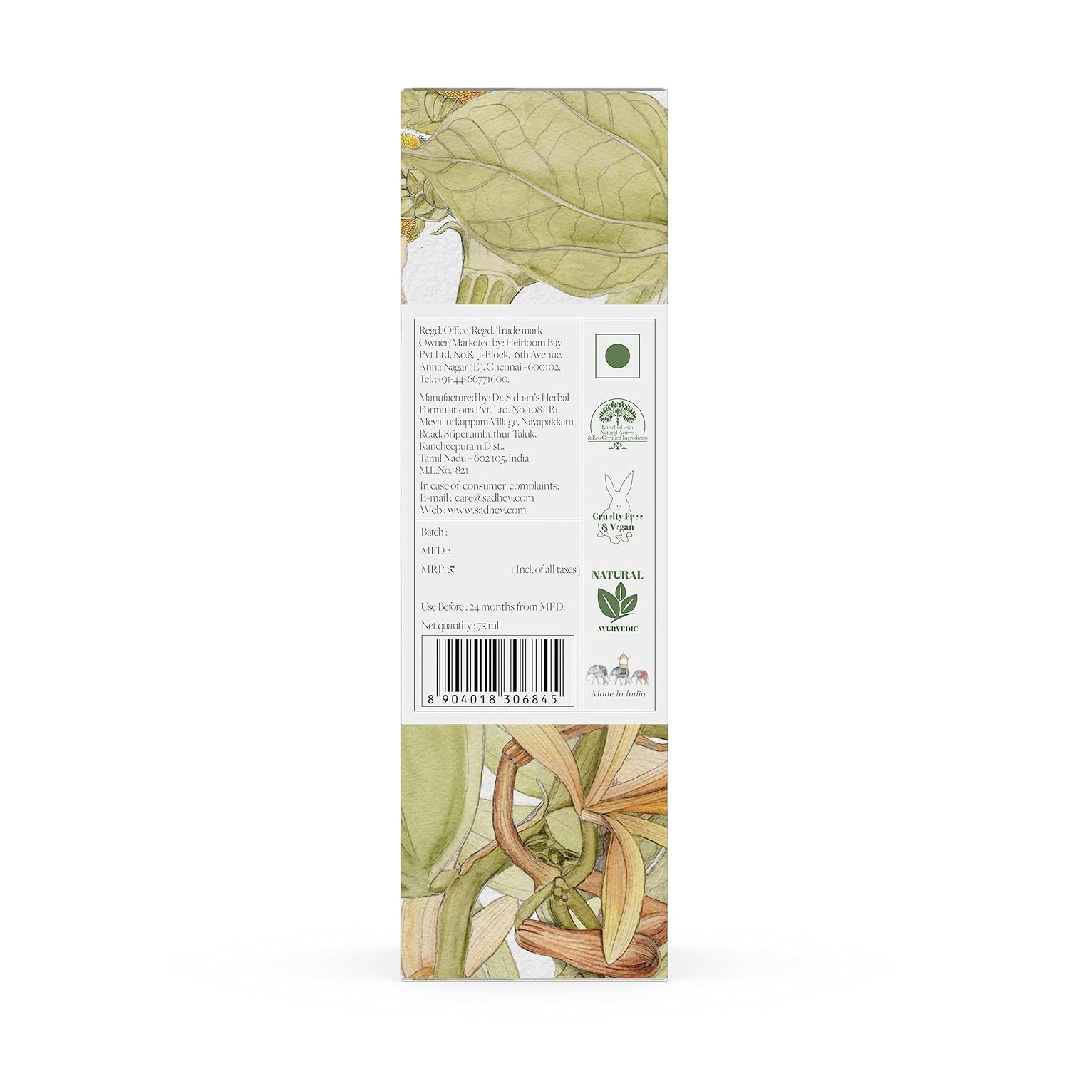 Sadhev Ayurvedic Shower Oil With Goodness Of Vanilla For Hydration And Moistrization