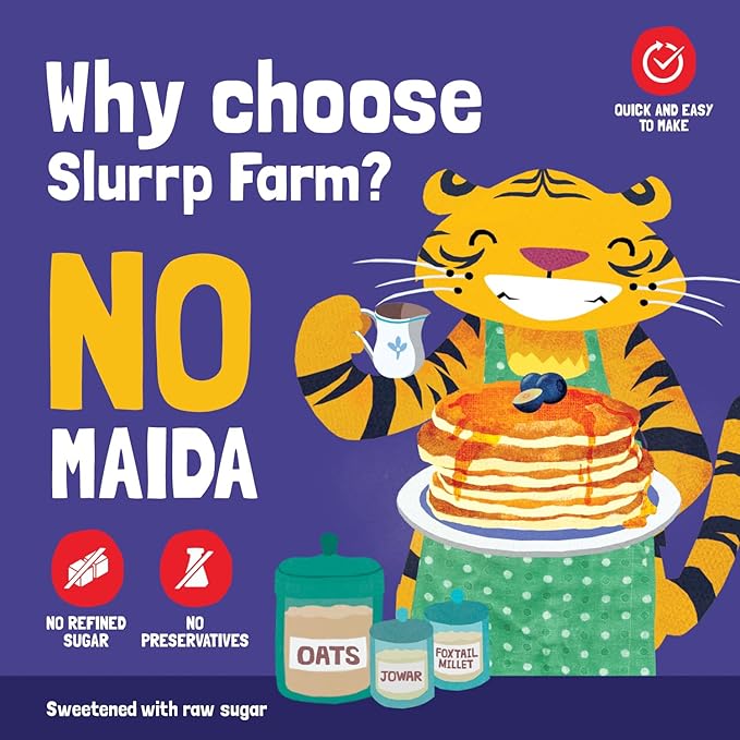 Slurrp Farm Pancake & Waffle Mix Blueberry - 150 gms