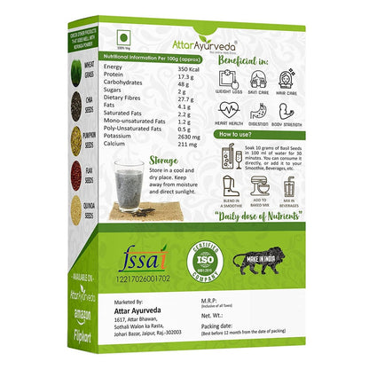 Attar Ayurveda Sabja Basil Seeds - 500 gms
