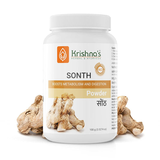 Krishna's Sonth (Dried Ginger) Powder - 100 g | Pack of 1 | Boosts immunity | Manage digestive disorder