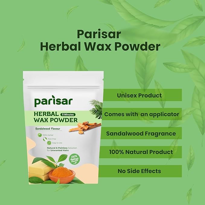 Parisar Pharma Herbal Wax Powder for Women and Men - 100 gms Each (Pack of 3)