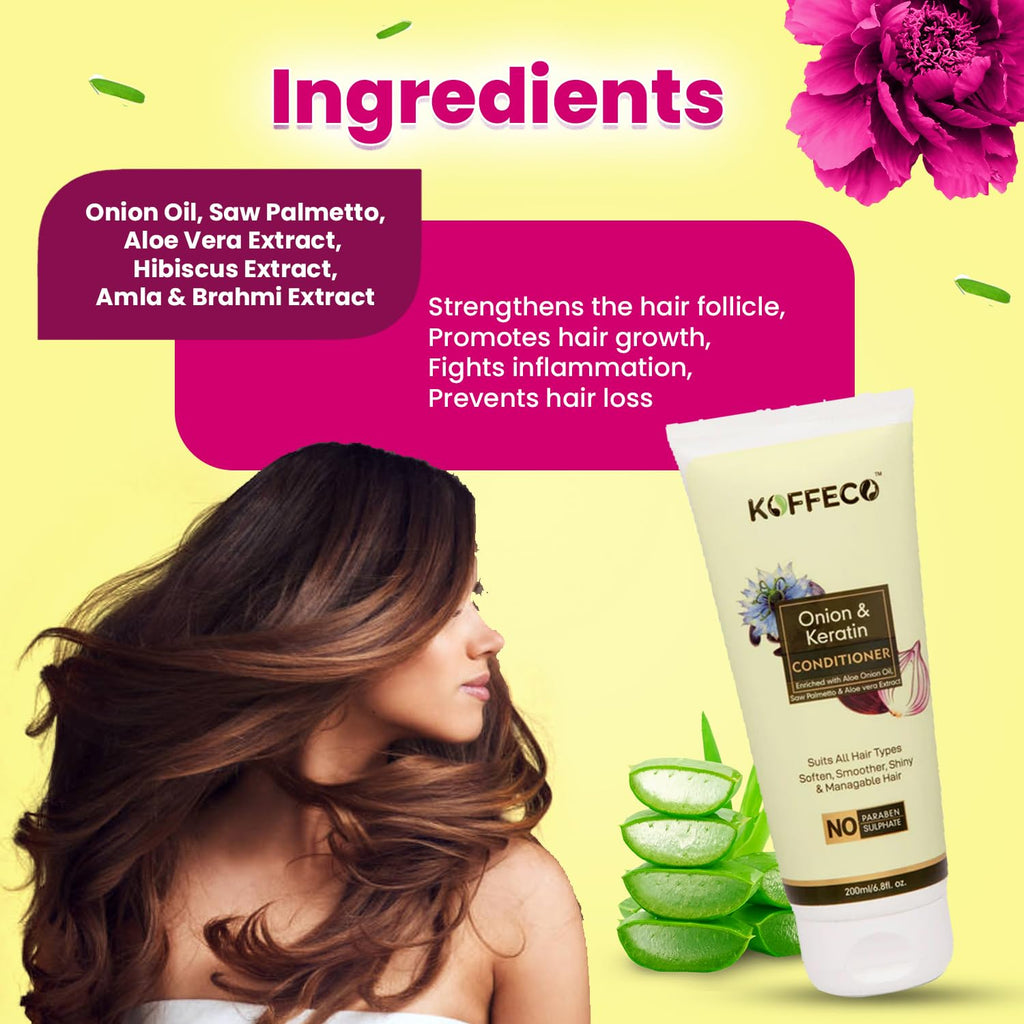 Koffeco Onion and Keratin Conditioner - 200 ml