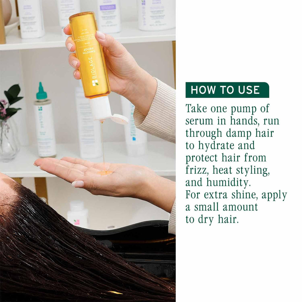 Biolage Smooth Proof 6-in-1 Hair Serum for Deep Smoothening and Frizzy Hair with Avocado and Grape Seed Oil for 72HR Frizz Control for Women and Men Vegan and Cruelty-Free