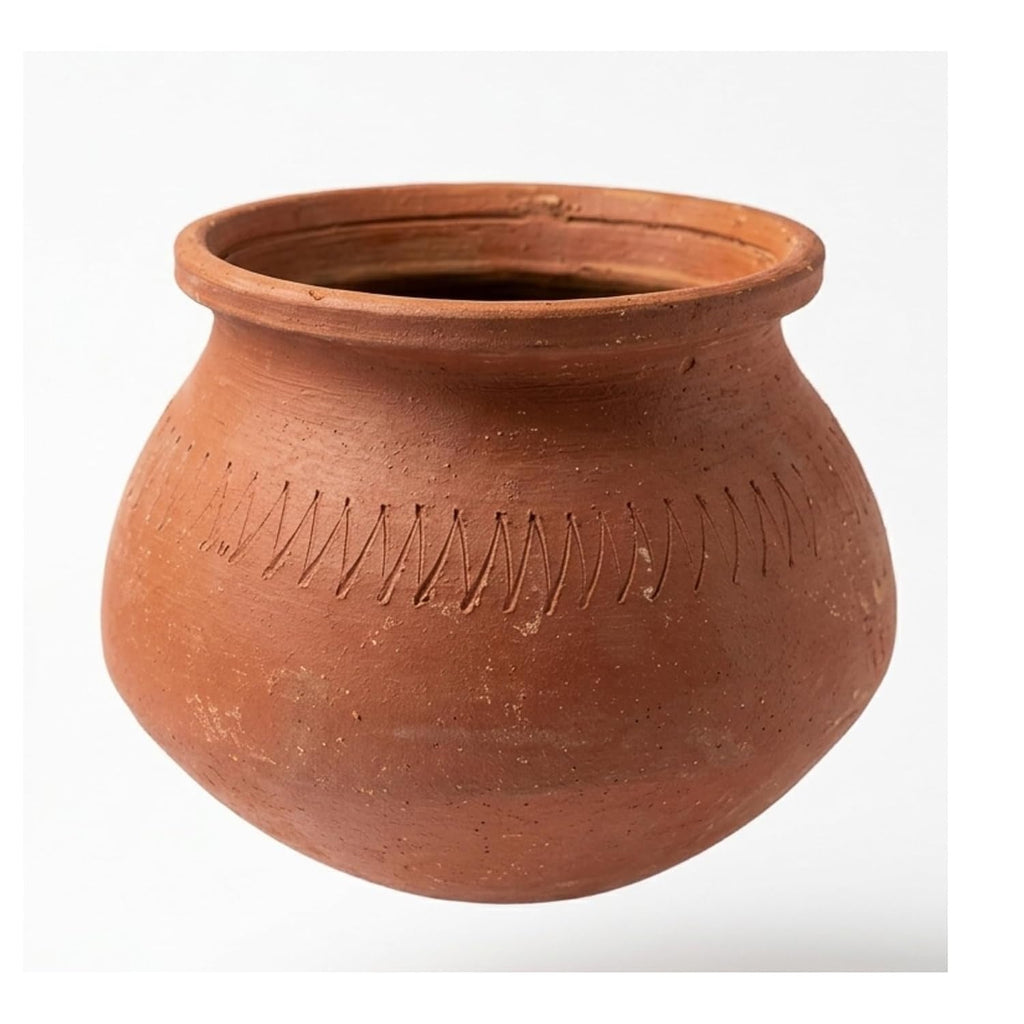 Traditional Terracotta Clay Cooking Pot with Strainer Lid