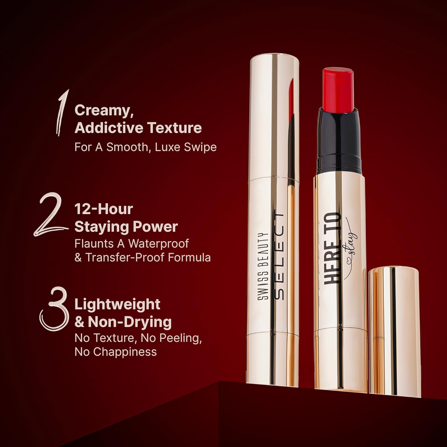 Swiss Beauty Select Here To Stay Lip Crayon | Velvety-Matte Finish | 12-Hour Stay | Enriched With Vitamin E | Retractable Packaging | Smooth Glide | 12 Gorgeous Shades | 2.5g, Shade- 5. French Toast
