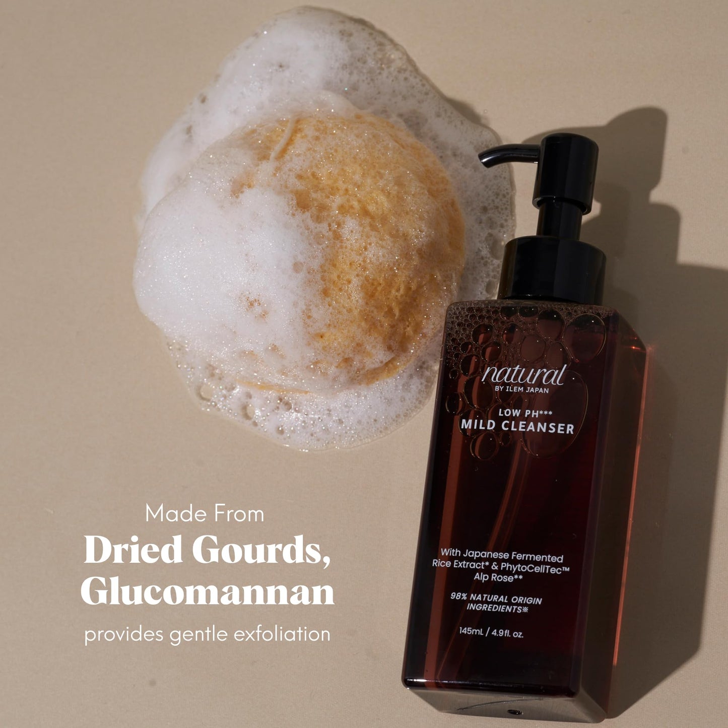 ILEM JAPAN Natural Japanese Konjac Sponge Face