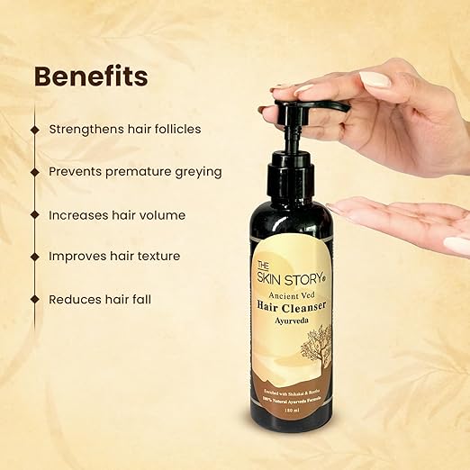 The Skin Story Ayurvedic Hair Shampoo Natural Ayurveda Formula Hair Cleanser - 180 ml