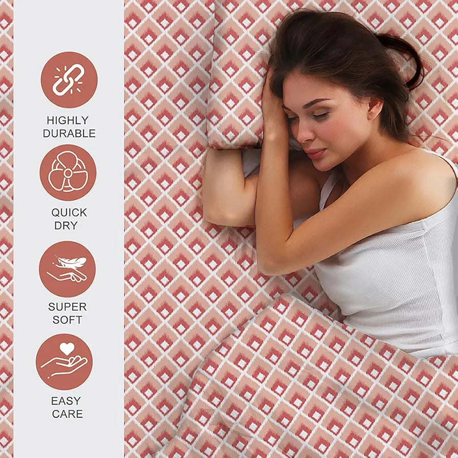 Layers Zen Cotton Blend Single Bedsheet Set 1 Single Cotton Bedsheet & 1 Pillow Cover 225 CVC Peach