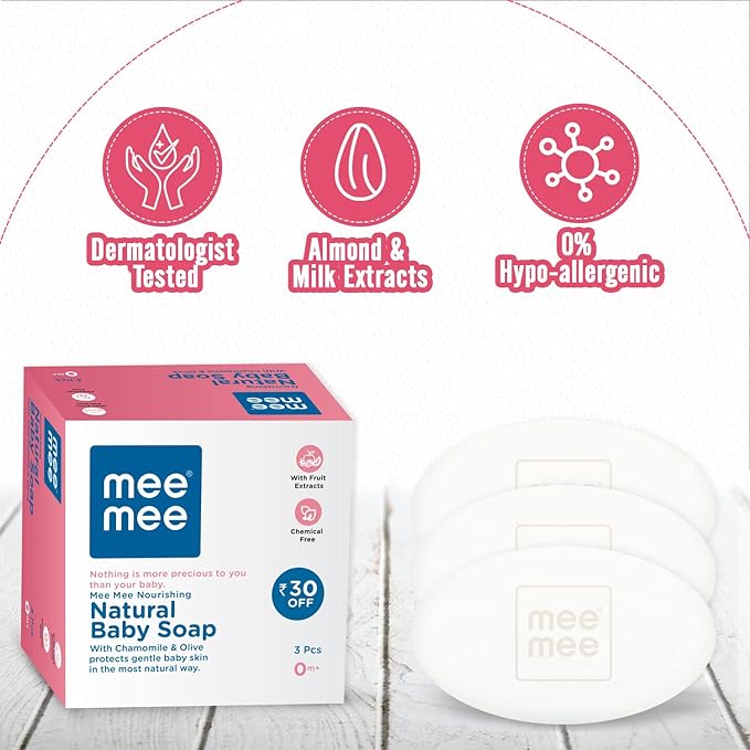 Mee Mee Gentle Baby Soap - 75 gms (Pack of 3)