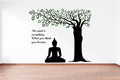 Rawpockets Decals Lord Buddha Under Tree and Quote on Mind Extra Large Size Wall Sticker