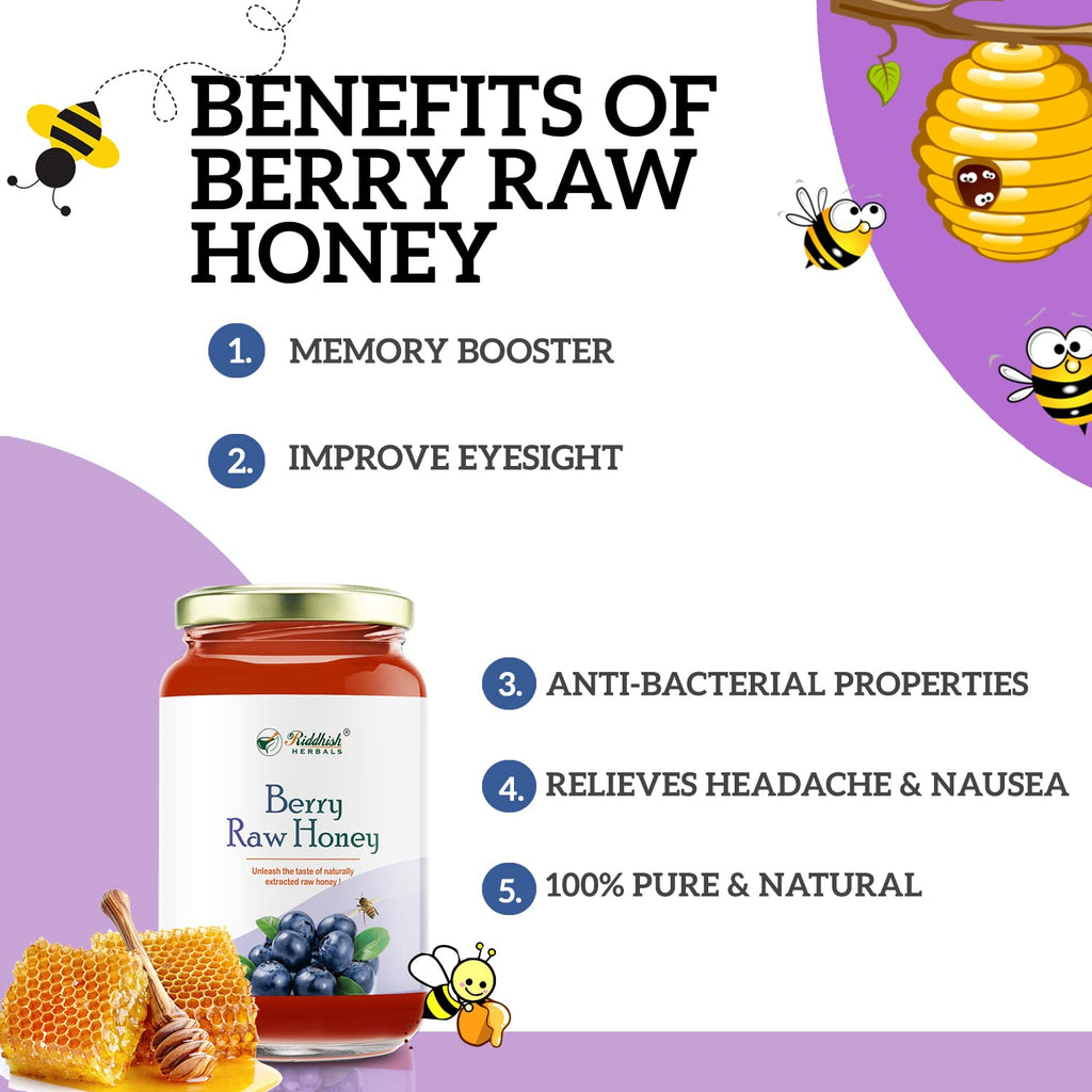 Riddhish Herbals Raw Organic Berry Honey - 500 gms
