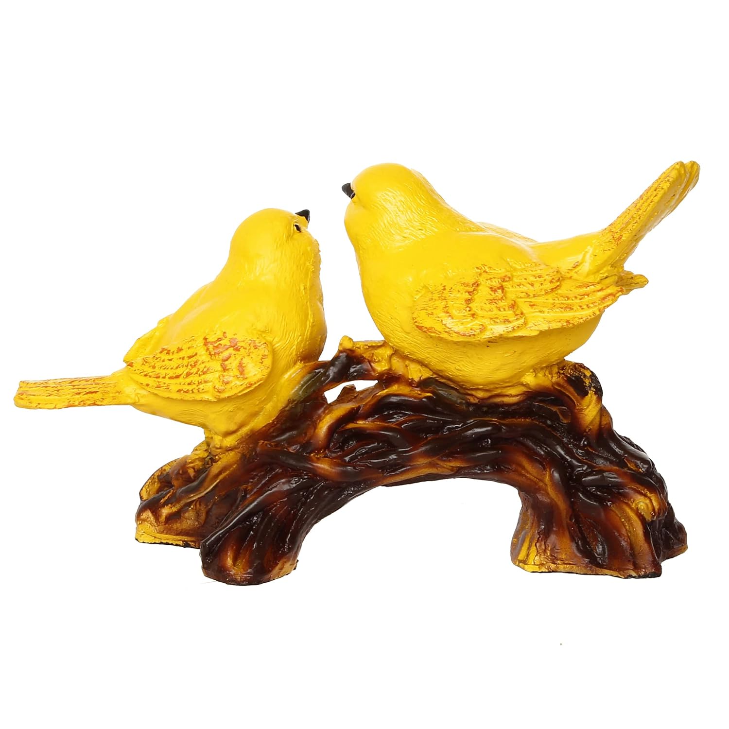 Ecraftindia Yellow Birds on Tree Branch Handcrafted Polyresin Decorative Showpiece