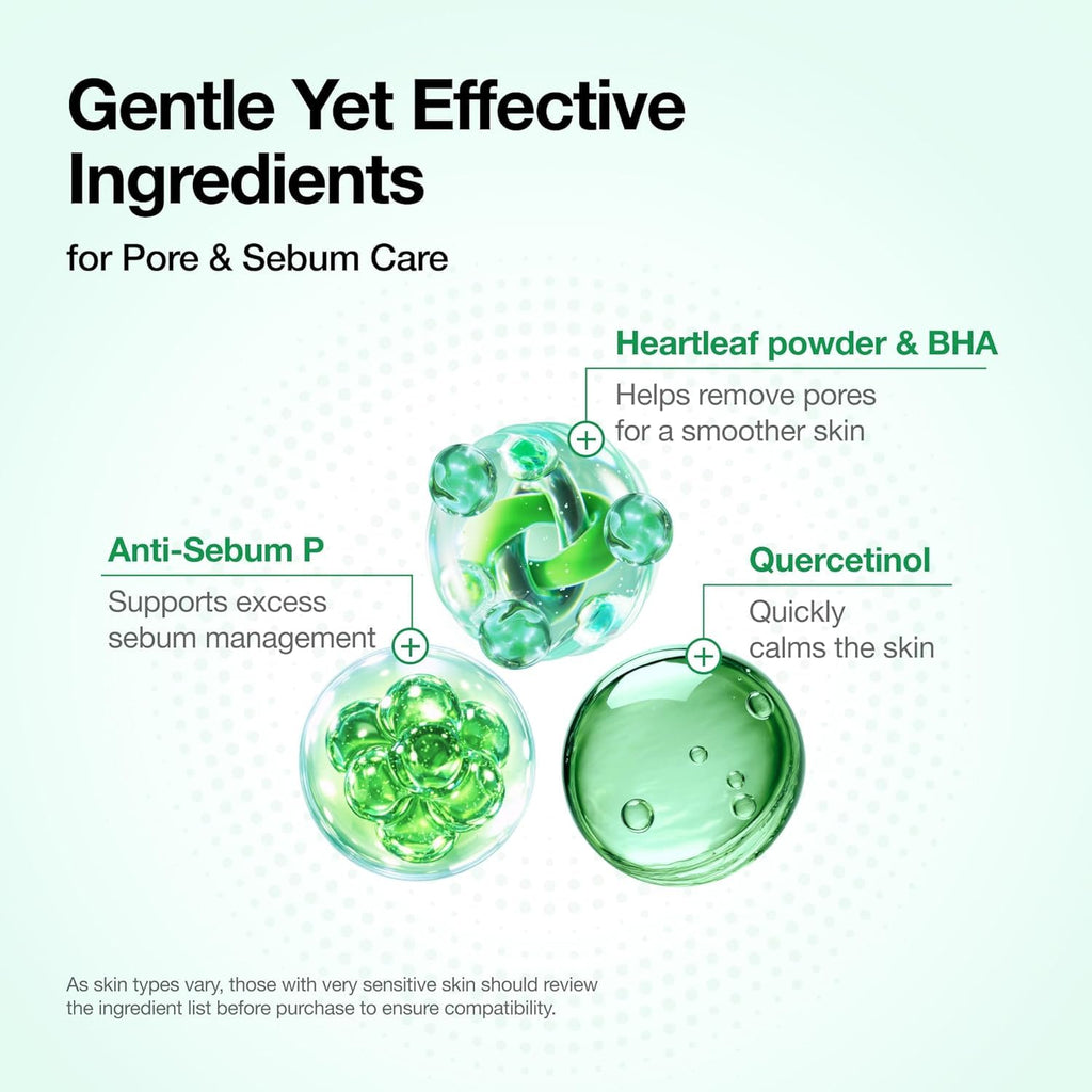 Anua Heartleaf Quercetinol Pore Deep Cleansing Foam, Facial Cleanser, for Double Cleansing, BHA, Hyaluronic Acid, Glycerin, Face Wash, Blackhead Remover, Korean Skincare