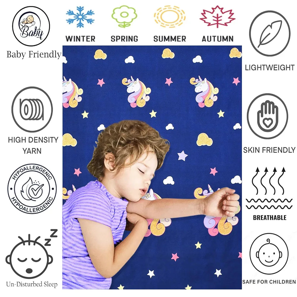 Fresh From Loom 300 TC Glace Cotton Wrinkle Free Soft Elastic Fitted Bed Sheet Cartoon Printed Bedsheets King Size For Kids With 2 Pillow Cover Dinosaur Blue