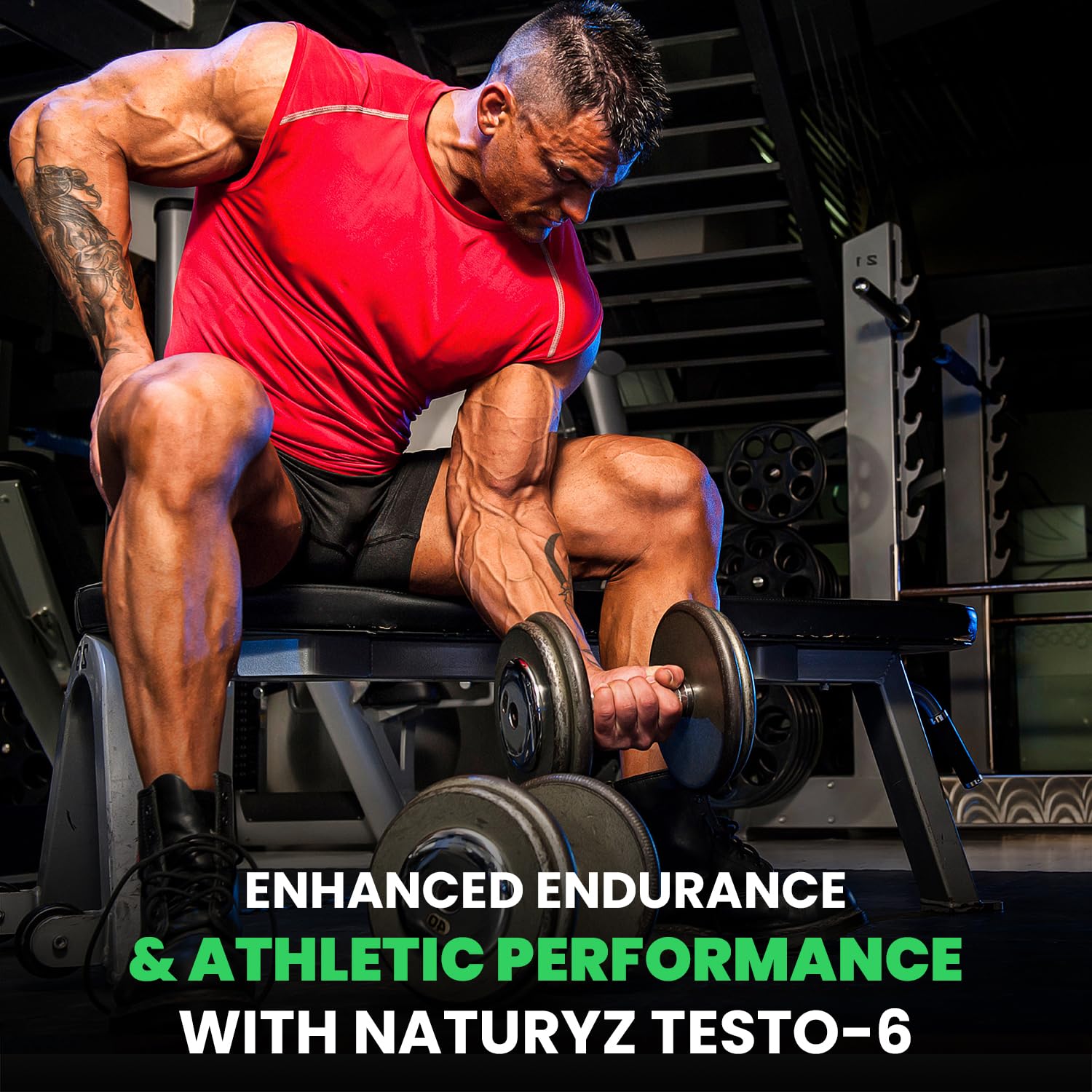 Naturyz Testo-6 Plant based Supplement For Men 2100mg per serving with Maximum Strength 1000mg Tribulus Terrestris, Safed Musli, Kaunj, Ashwagandha, Fenugreek & Panax Ginseng for Muscle gain, Stamina & Strength - 50 Tablets