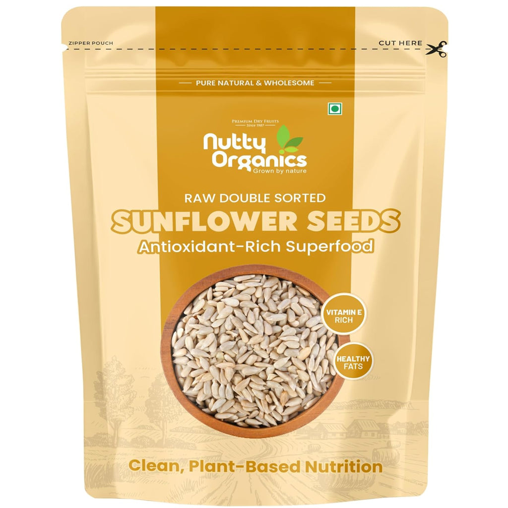 NUTTY ORGANICS Natural Sunflower Seeds 200GM | Raw Sunflower Seeds for Eating- Diet Food | Healthy Snack | Raw Seeds | Weight Management