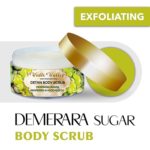 Vedic Valley Vegan Detan Sugar Scrub with Organic Actives - 250 gms