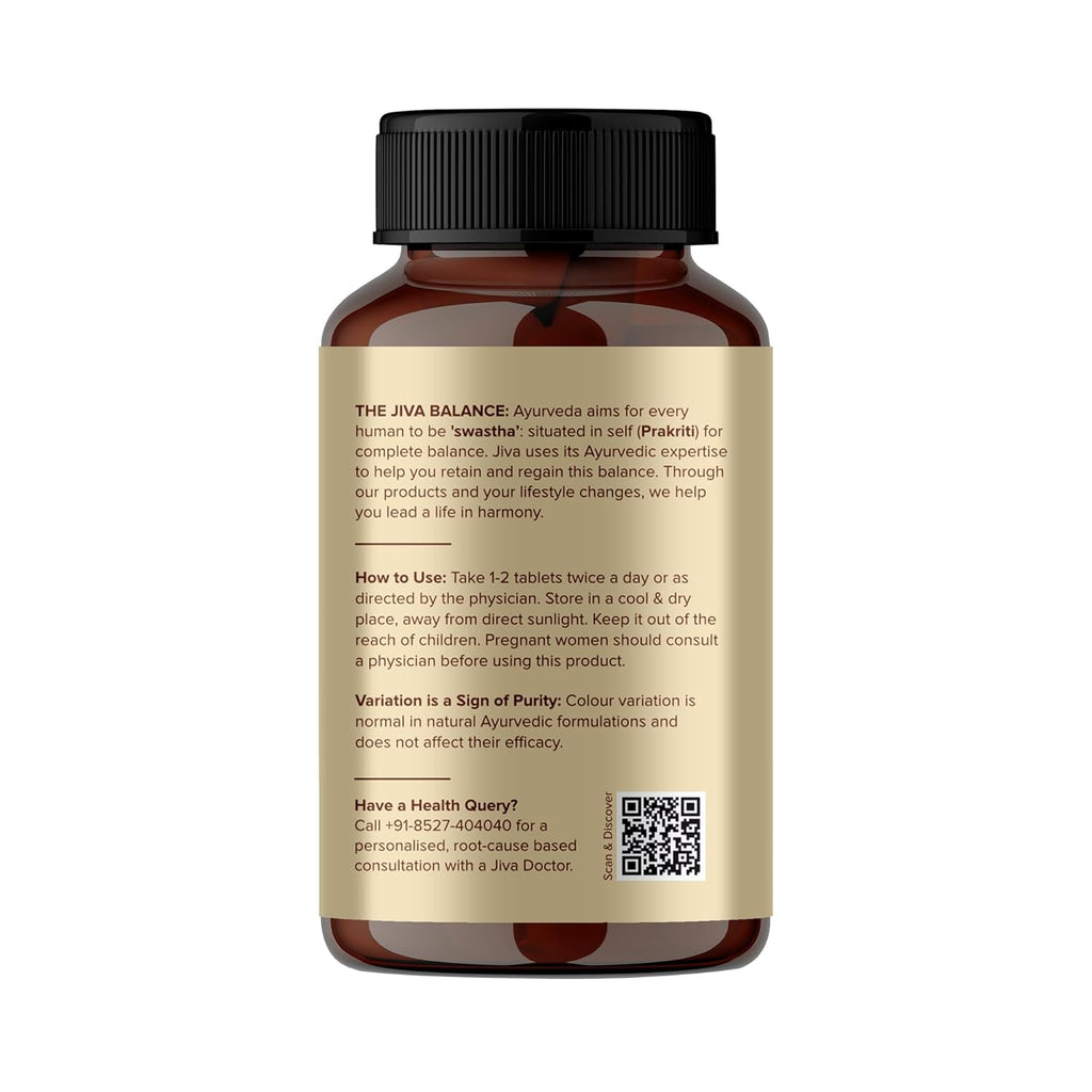 Jiva Triphala Tablet | 100% Ayurvedic Formulation Improves Digestion, Promotes Gut Health & Relives Constipation | Balances 3-Doshas | Excellent For Eye & Hair Issues - 120 Tablets