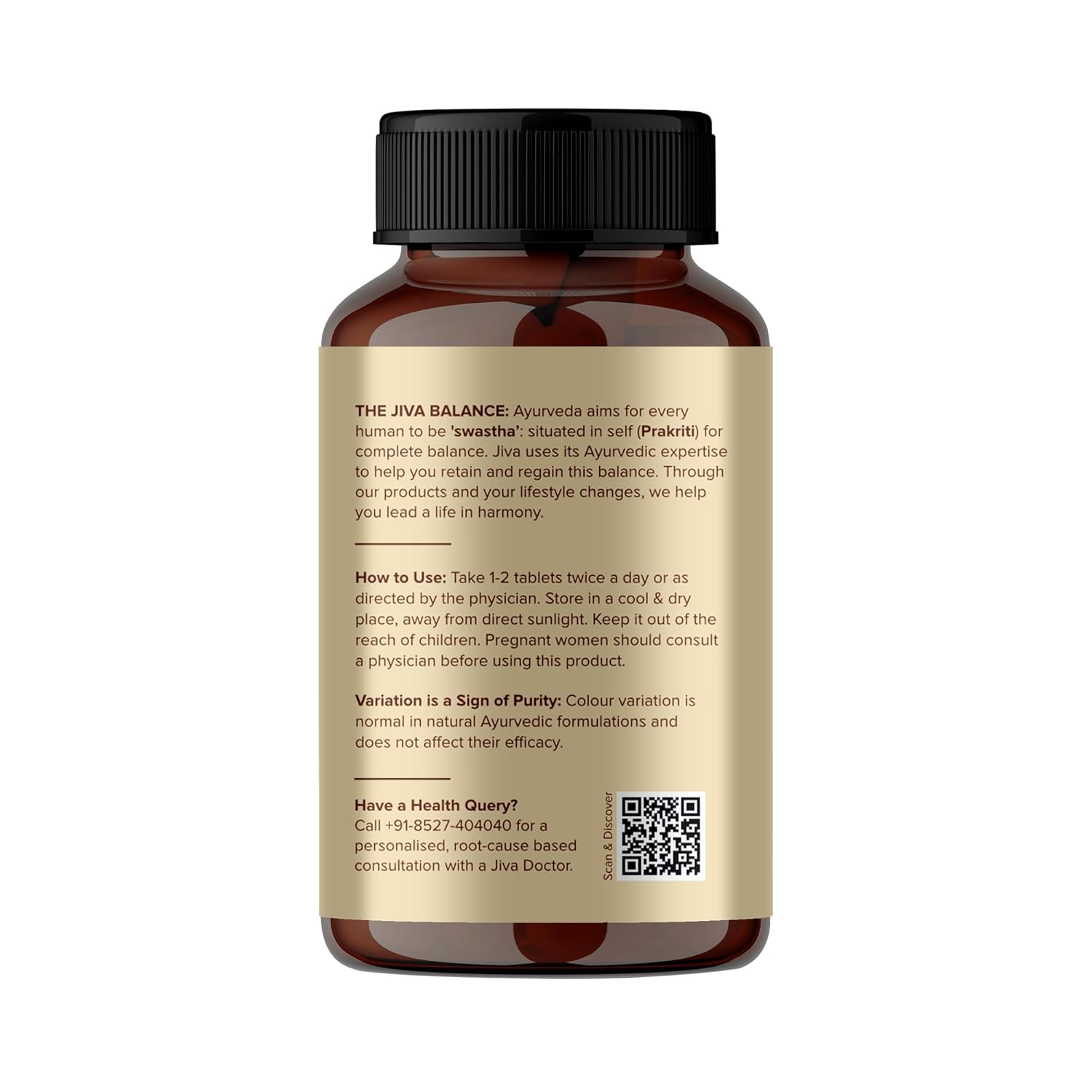 Jiva Triphala Tablet | 100% Ayurvedic Formulation Improves Digestion, Promotes Gut Health & Relives Constipation | Balances 3-Doshas | Excellent For Eye & Hair Issues - 120 Tablets