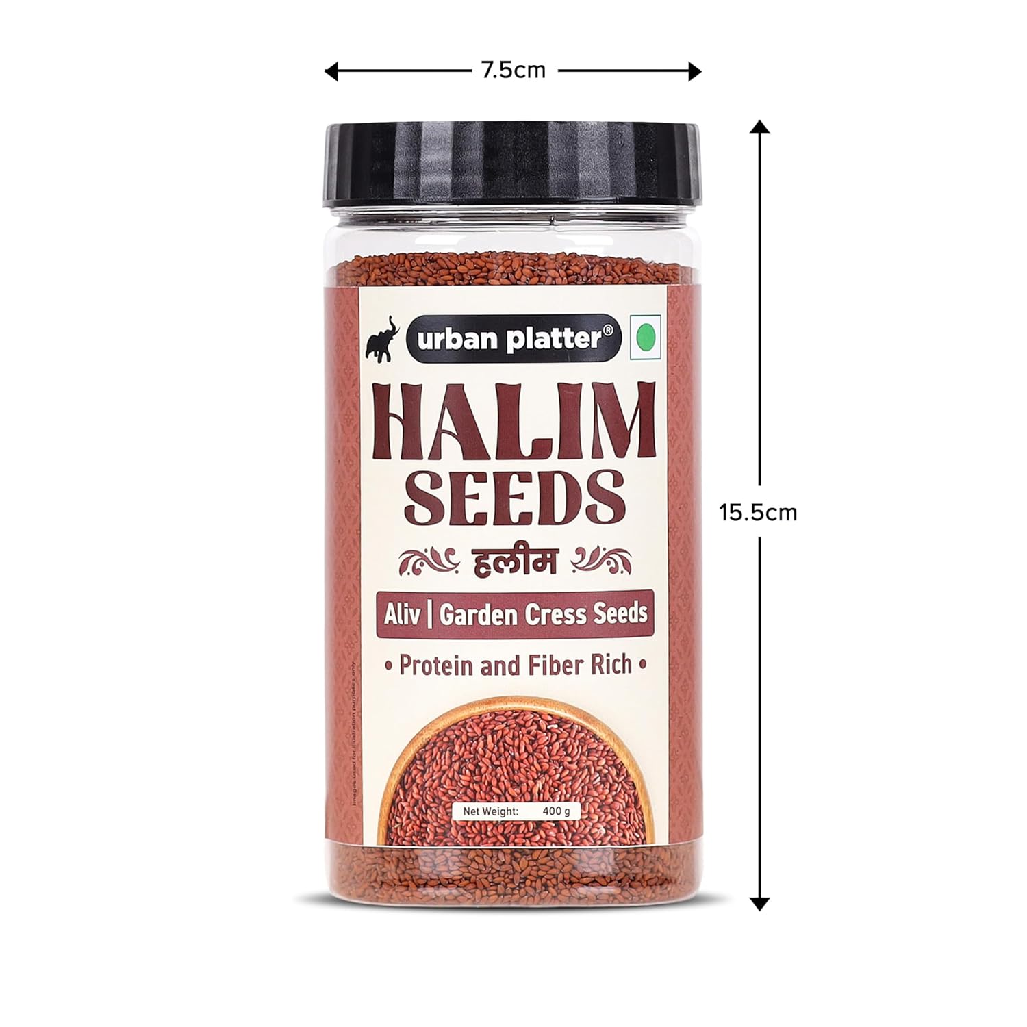 Urban Platter Halim Seeds, 400g (Garden Cress/Aliv Seeds, Protein & Fiber Rich Superfood, Nutrient Dense Seed for Laddoos, Halwa & Traditional Recipes)