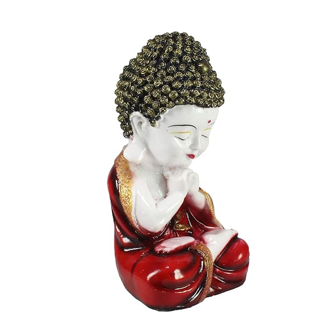 Ecraftindia Child Monk Figurine | Red