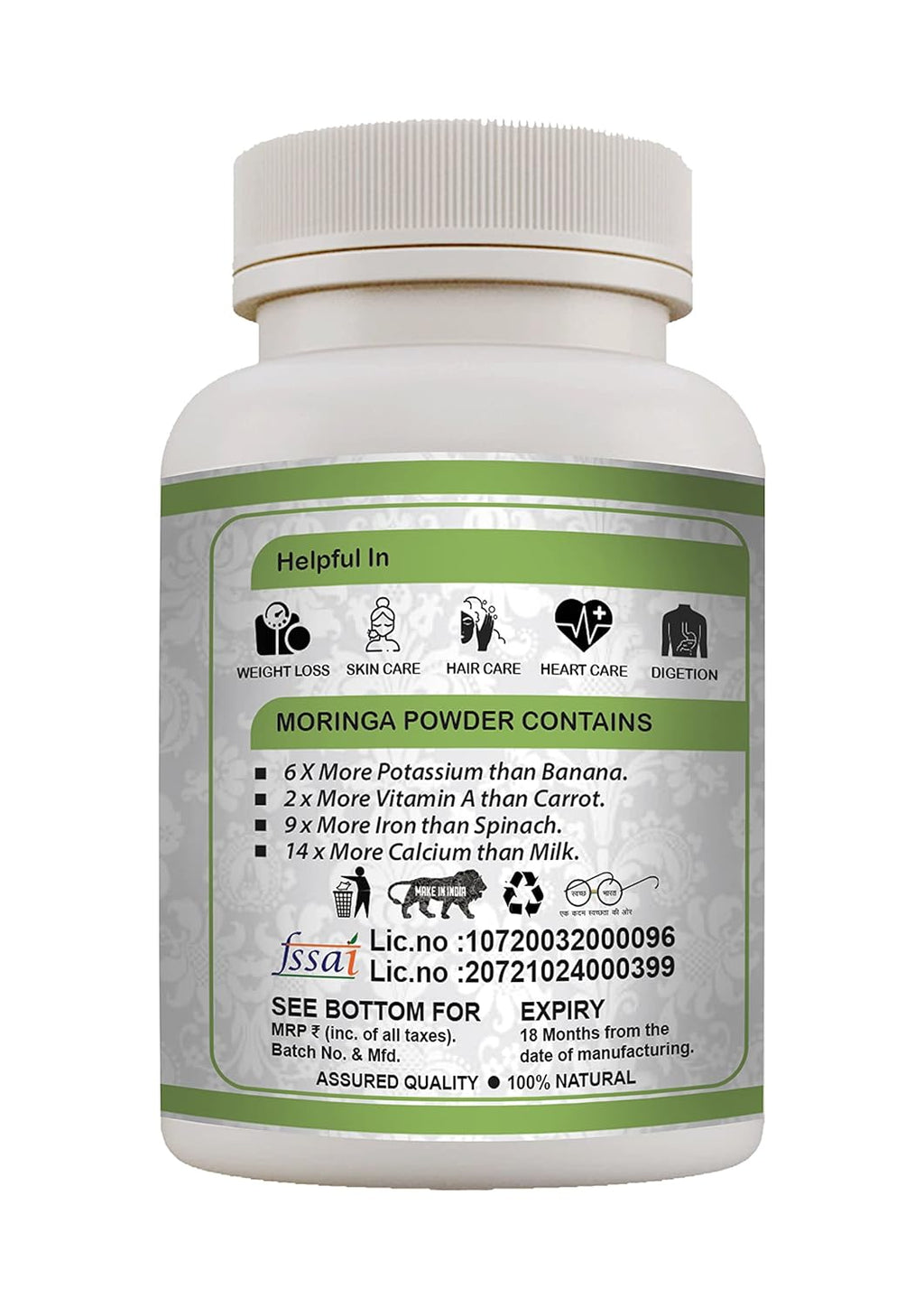 Tri-Origin Ayurveda 100% Moringa Powder - 100 gms
