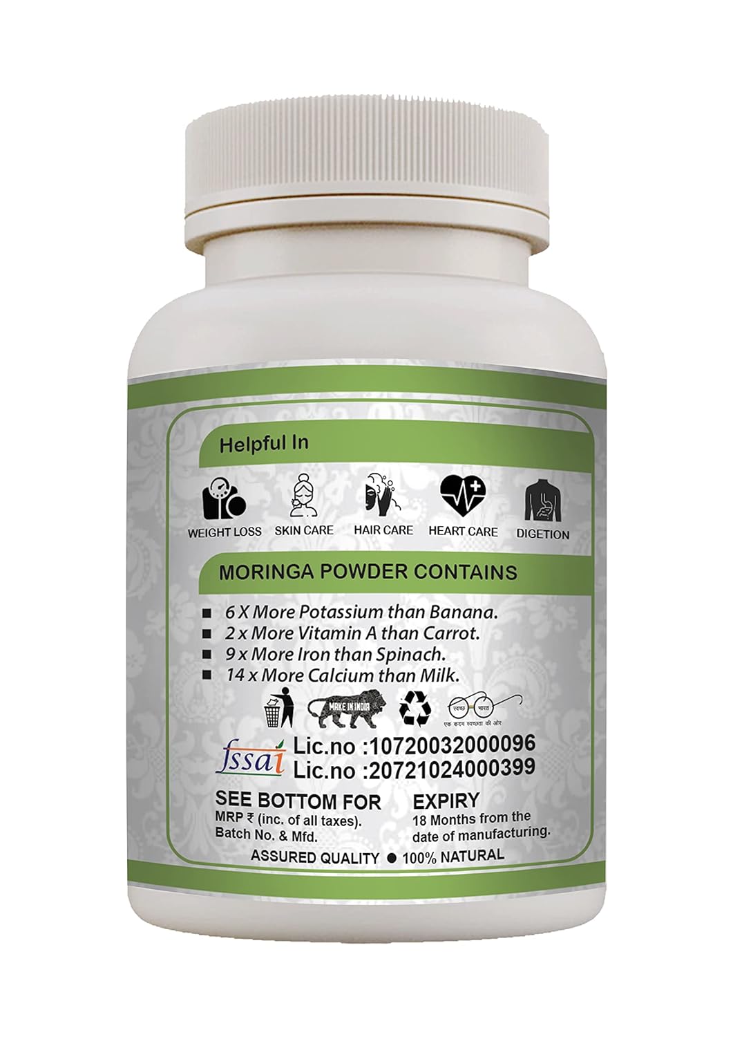 Tri-Origin Ayurveda 100% Moringa Powder - 100 gms
