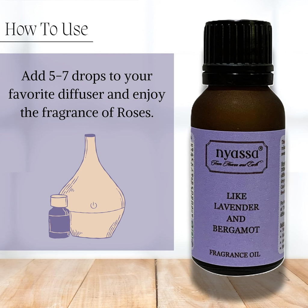 Nyassa Like Lavender and Bergamot Fragrance Oils for Men and Women - 20 Ml