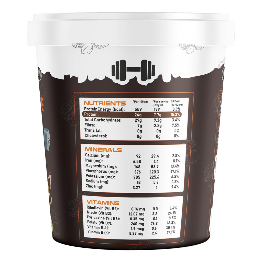 Growfitz CHOCO LAVA Peanut Butter | Indulgent Chocolate Taste | 24 g High Protein | Crunchy Peanut Butter Spread | No Palm Oil | Protein Rich | 800g
