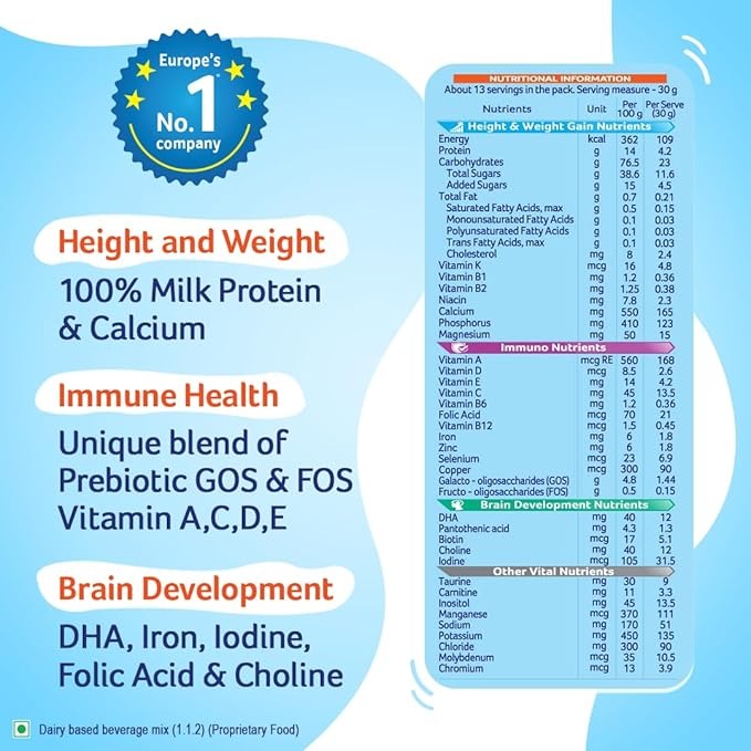 AptaGrow Milk Drink Powder Vanilla Flavour for Kid s Height Gain - 400 gms