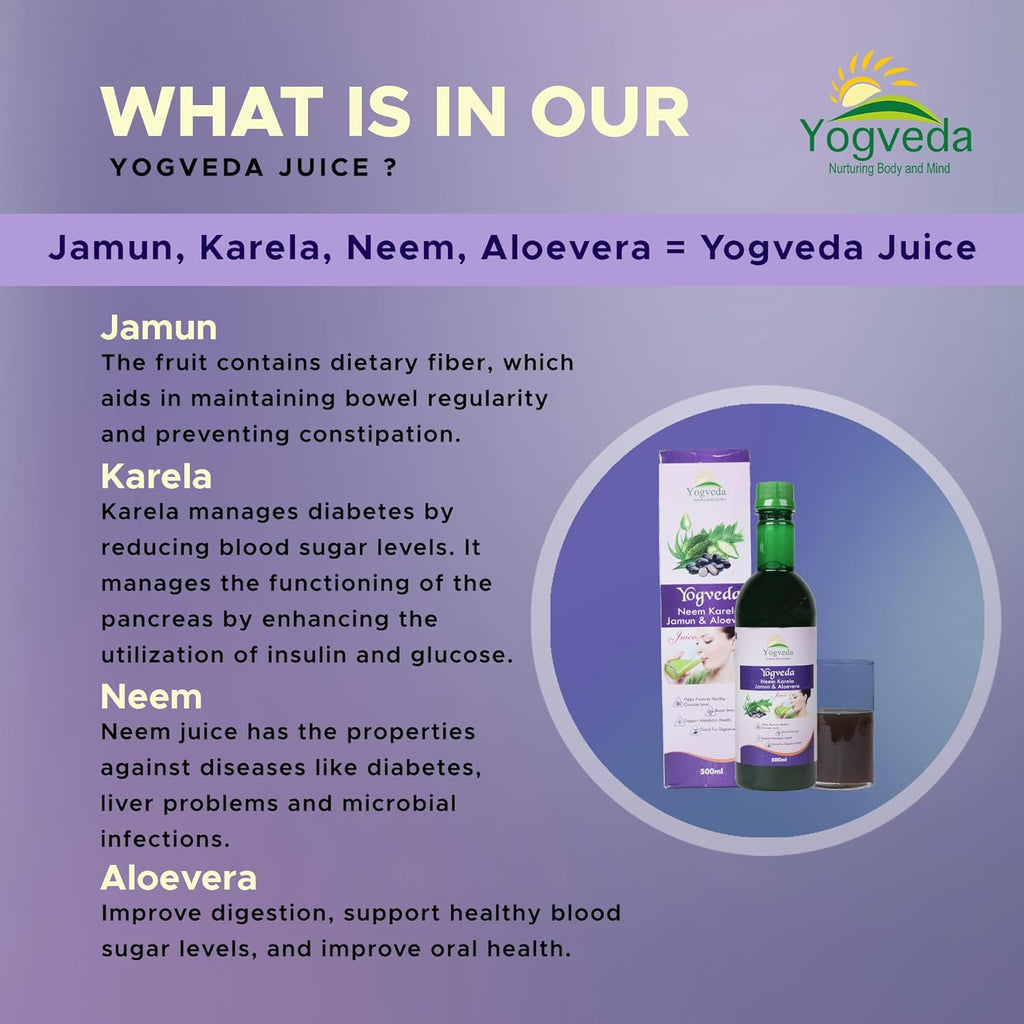 Yogveda Jamun Neem Karela Juice - 500 ml