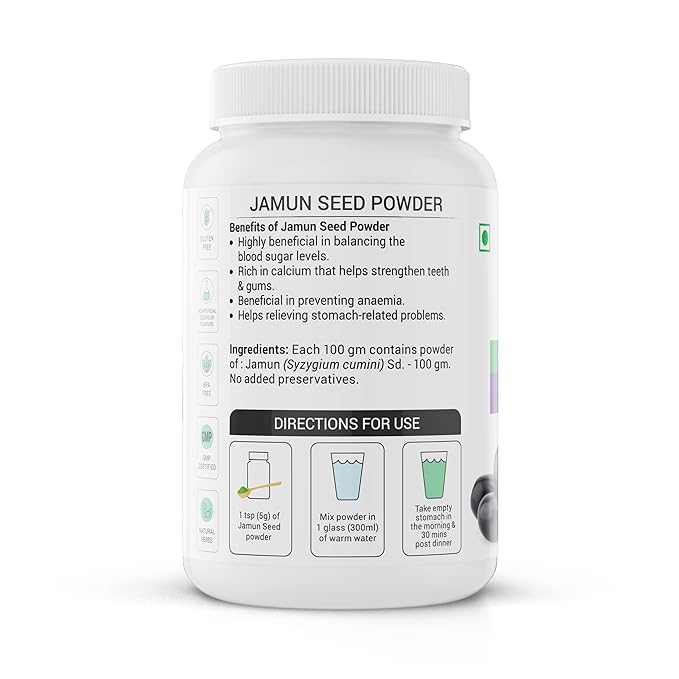 Krishna's Herbal & Ayurveda Jamun Seed Powder - 100 gms