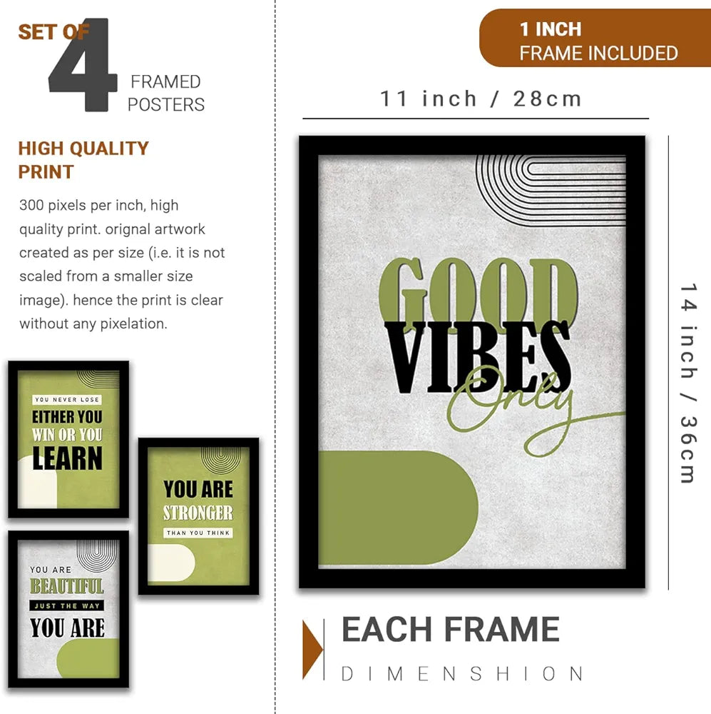 Kotart You Are Stronger Motivational Quotes Wall Posters with Frame