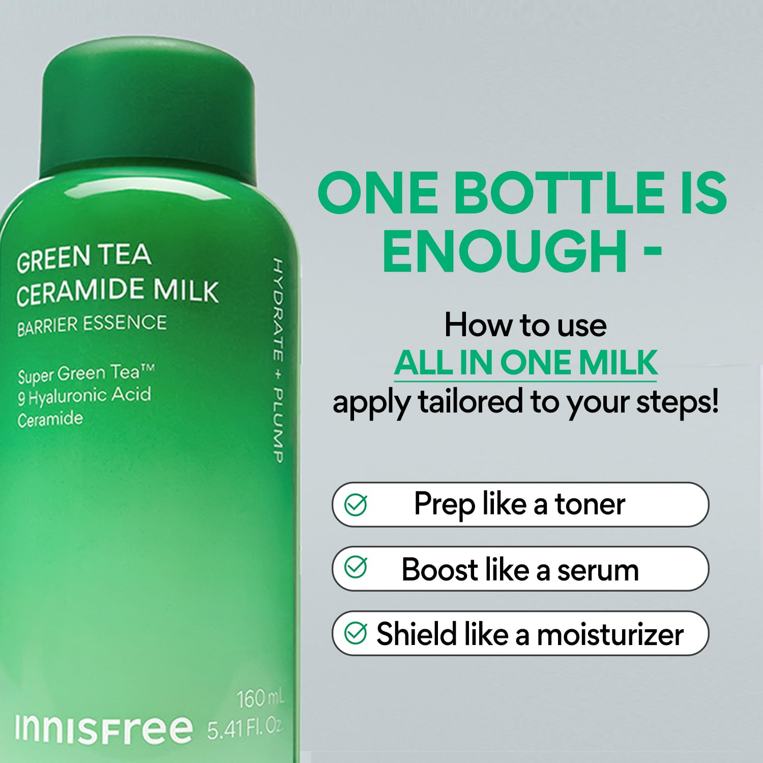 Innisfree Green Tea Ceramide Milk and Seed Skin- Toner