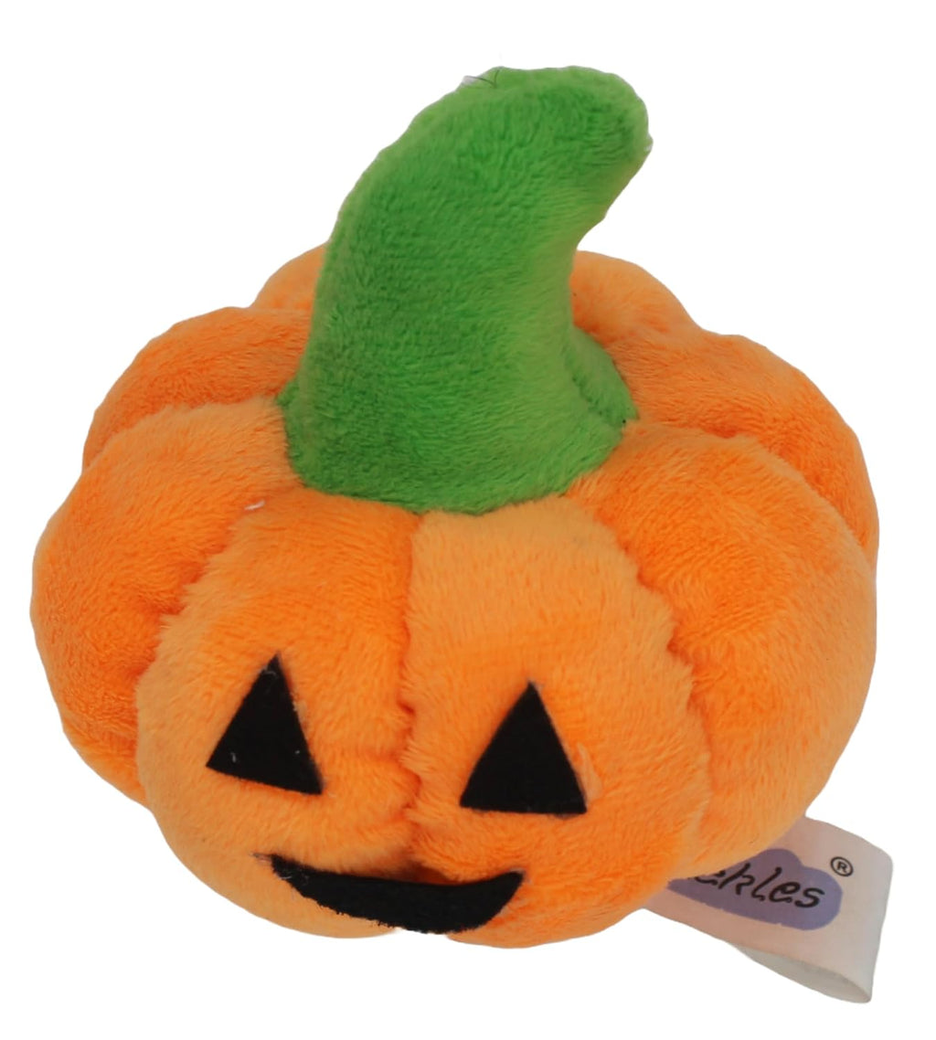 Tickles Halloween Pumpkin Soft Stuffed Plush Toy for Kids Color Orange 9 cm Face Design