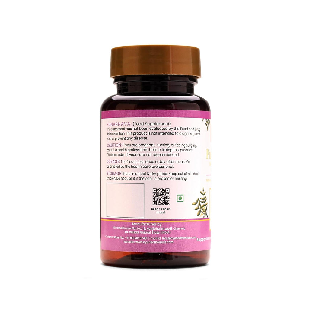 Ayurleaf Herbals Punarnava Capsules - 60 Caps