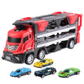 Kidology Car Carrier Truck Toy Set for 3+ Years Old Kids Red Color