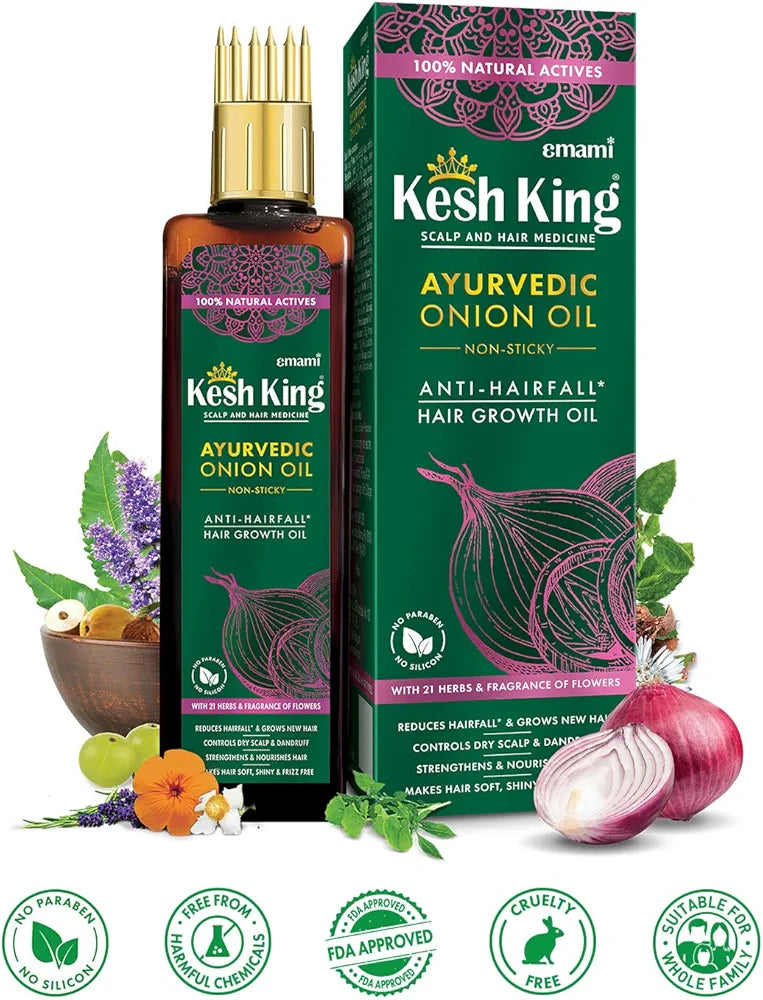 Kesh King Organic Onion Oil with Curry Leaves Hair Fall Control Oil - 200ml