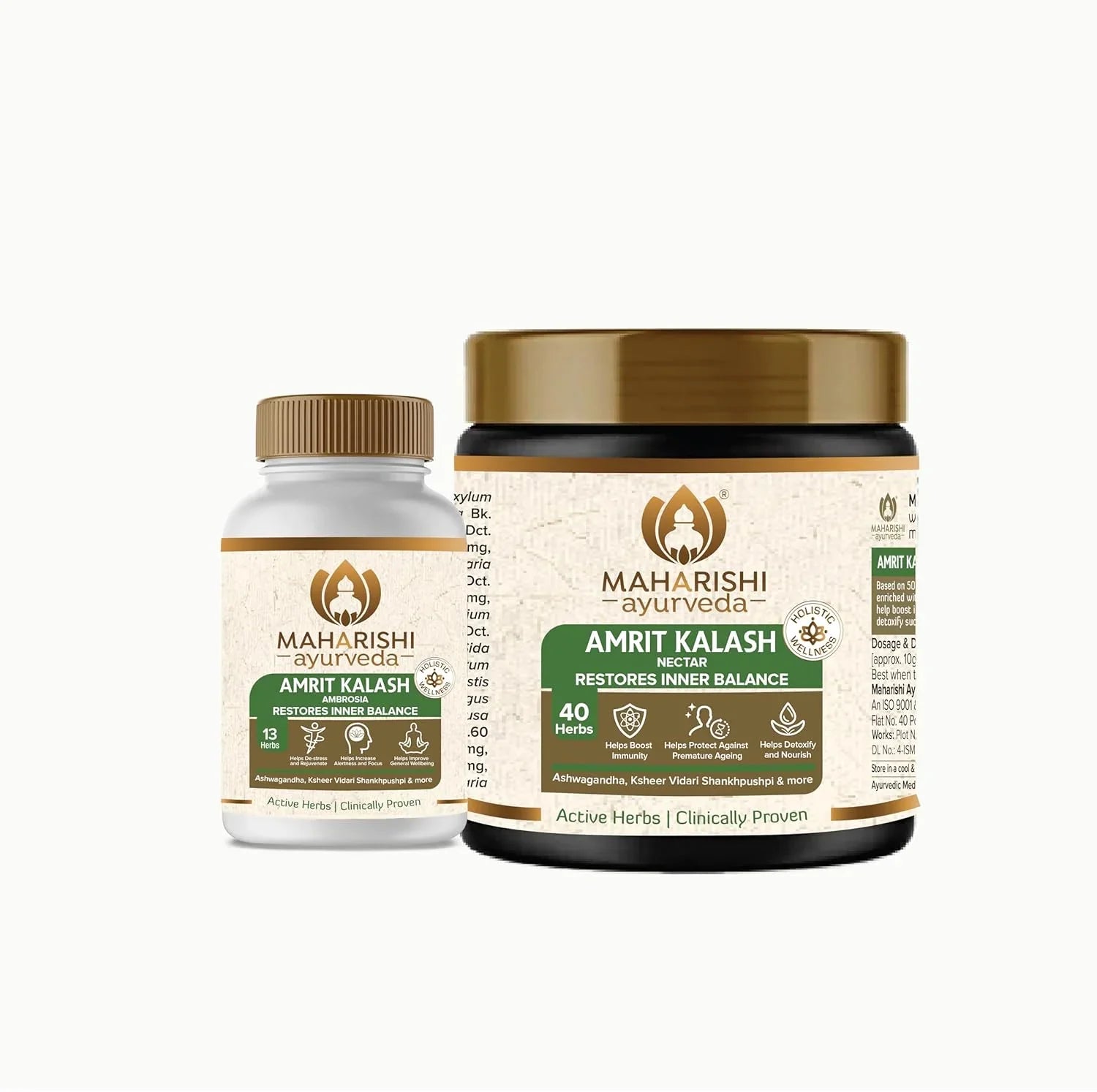 Maharishi Ayurveda Amrit Kalash Immunity Booster | Super Rasayana | Helps Immunity, Daily Wellnes Stress & Anxiety | Improves Heart Health (Ambrosia 60 Tablets & Nectar Paste 600 grams Combo Pack)